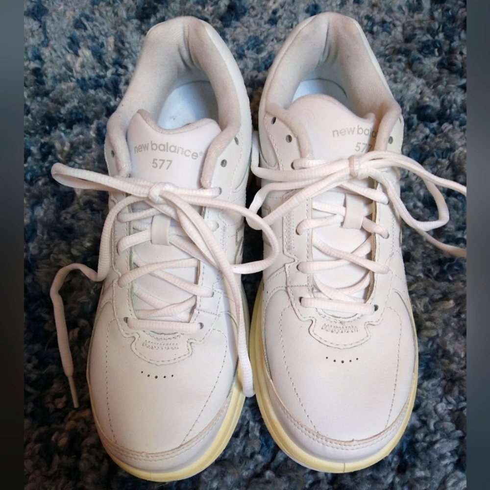 Worn a couple of times New Balance White Walking Shoes